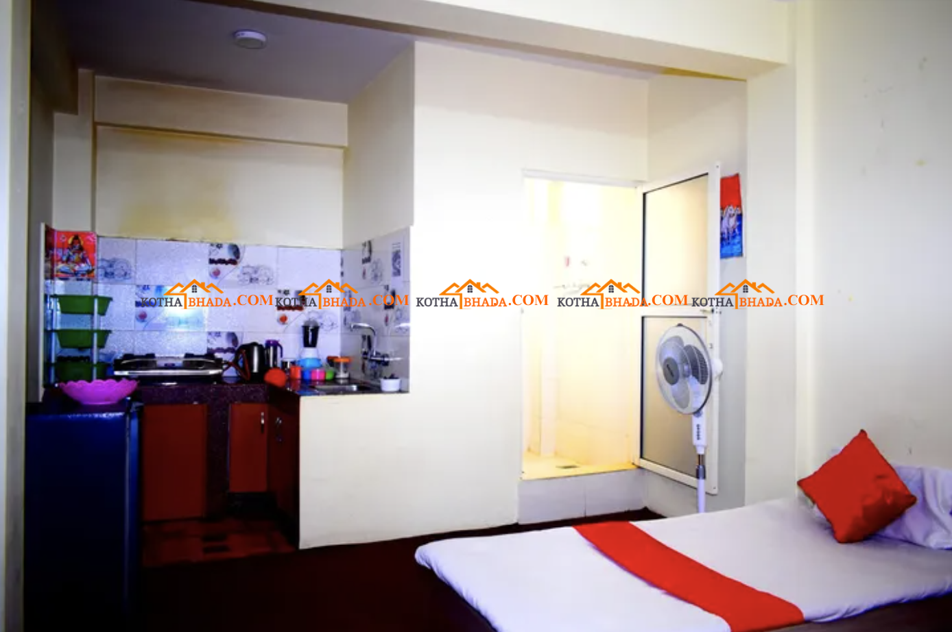 Fully furnished single room with attached bathroom and private balcony available for Short- Long Term Stay in Raniban